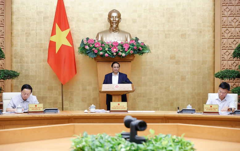 img7796-17228368769451356867285-1443 Thủ tướng Phạm Minh Chính chủ trì phiên họp Chính phủ thường kỳ tháng 7/2024. Ảnh: VGP