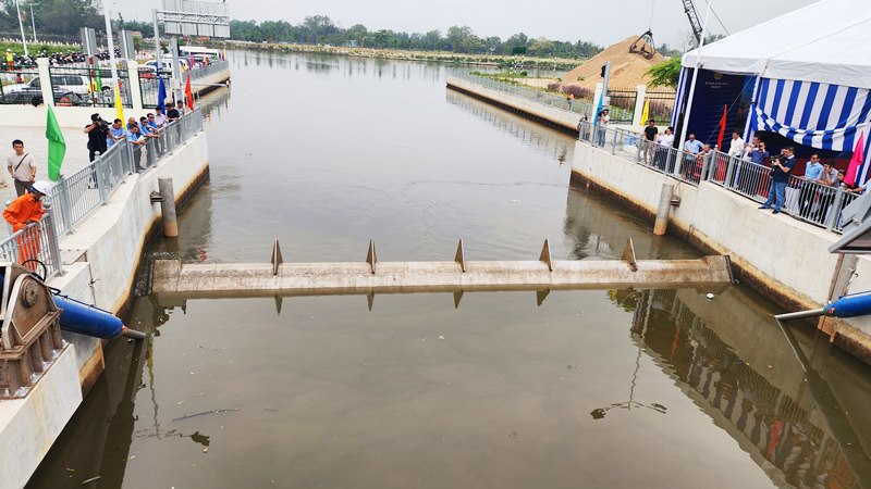 Khánh thành cống ngăn triều trăm tỉ trên rạch cầu Sập